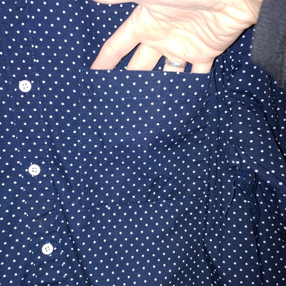 Prince & fox polka dot button down xl navy white - Picture 3 of 8
